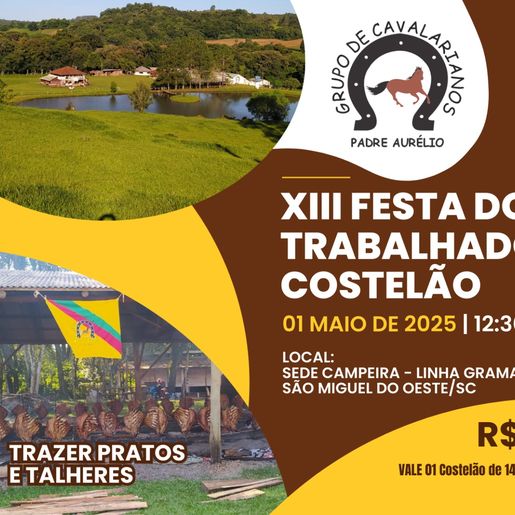 Costelão do Dia do Trabalhador deve reunir mil pessoas em São Miguel do Oeste 
