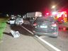 Colisão entre dois carros e caminhão deixa nove feridos na BR-282
