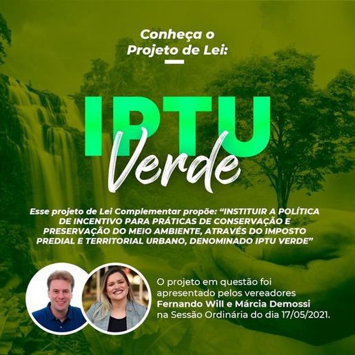 Vereadores propõem criação do IPTU Verde através de projeto de lei
