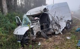 Condutor fica ferido em colisão entre van e caminhão na PR-180