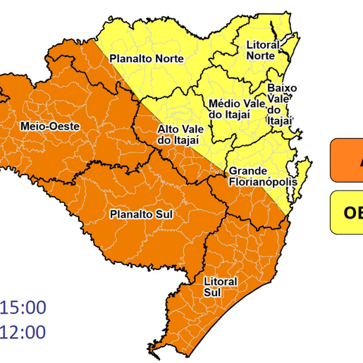 Frente fria avança e derruba temperaturas no fim de semana em SC