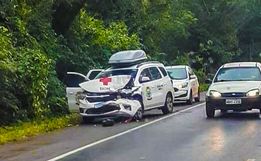 Veículo da Saúde de Bandeirante se envolve em acidente na BR-282