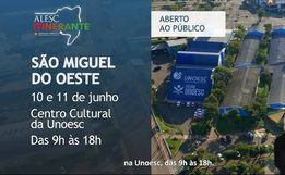 Assembleia Legislativa leva sessões para São Miguel do Oeste nos dias 10 e 11 de junho