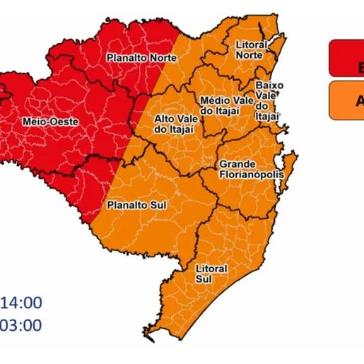 Defesa Civil amplia alerta para vermelho e coloca mais de 100 cidades sob risco de ciclone