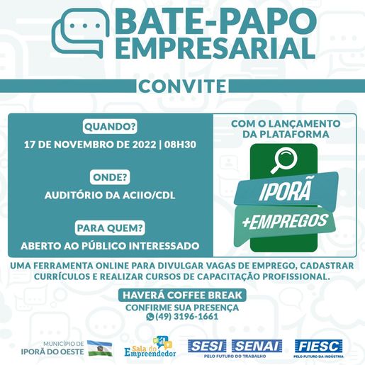 Plataforma Iporã Mais Empregos será lançada oficialmente nesta quinta-feira