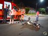 Motociclista fica ferido após colisão com carro em SMOeste
