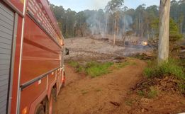 Incêndio atinge vegetação e estoque de lenha no interior de Itapiranga