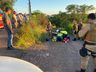 Homem fica ferido em colisão entre carro e moto em SMOeste 