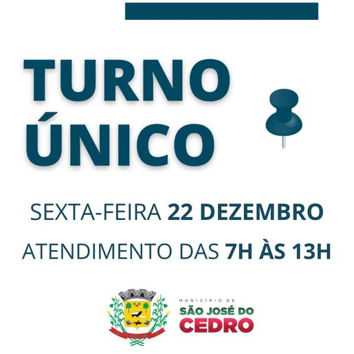 Prefeitura de SJCedro decreta turno único na sexta-feira