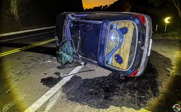 Veículo capotado é encontrado abandonado na BR-282 entre SMO e Paraíso