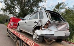 Homem sofre ferimentos em colisão traseira na SC 163 em Itapiranga