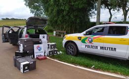 Polícia apreende mercadoria contrabandeada na SC-160