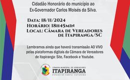  Câmara de Itapiranga terá sessão solene pelos 60 anos da Epagri 