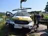 FOTOS: Viatura da PMRv é retirada de açude em São Miguel do Oeste