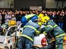 Simulado de evacuação e acidente de trânsito mobiliza Bombeiros e PM; vídeo
