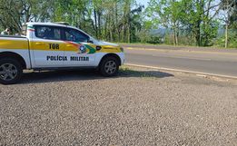 Motociclistas furtam cones da Polícia Rodoviária Estadual em São João do Oeste 