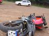 Jovem fica ferido em colisão entre carro e moto na SC-163 em Itapiranga