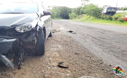 Acidente na SC 163 deixa idoso ferido 