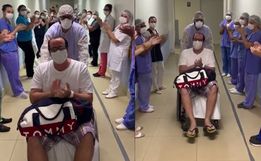 Paciente grave com Covid-19 melhora e recebe alta sob aplausos