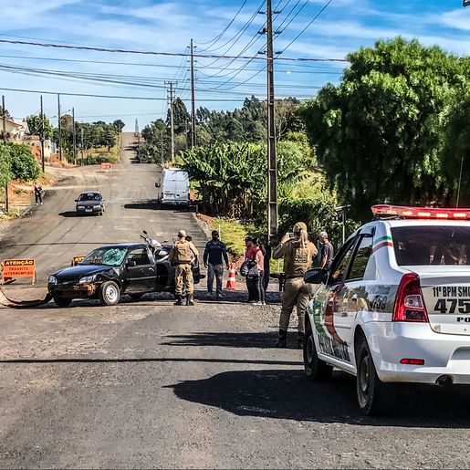 VÍDEO: Colisão deixa motociclista ferido em São Miguel do Oeste