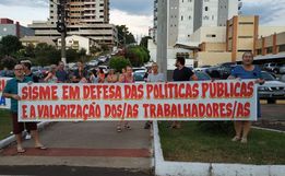 Sindicatos fazem protesto contra medidas do governo estadual