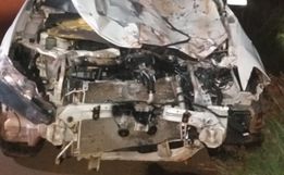 Carro colide em animal na SC-480, motorista fica ferido e boi morto