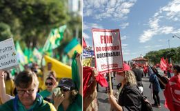 Cidades de SC registram manifestações contra e a favor de Bolsonaro no Dia do Trabalhador