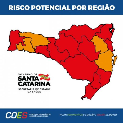 Região Extremo Oeste continua em vermelho no mapa da Covid-19