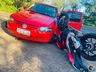 Acidente entre moto e carro deixa dois feridos na SC 163, em Itapiranga