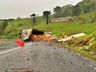 Carreta carregada com 25 toneladas de batatas tomba na BR-282 em SMOeste