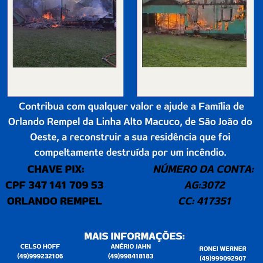 Amigos realizam campanha para ajudar família que perdeu casa em incêndio 