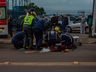 Idosa é atropelada por motociclista na Willy Barth 