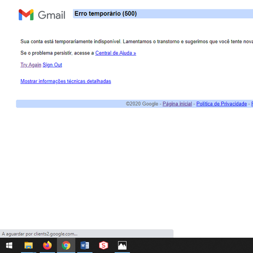 Gmail e demais aplicativos apresentam problemas nesta segunda-feira