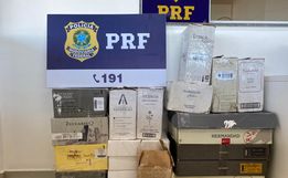 PRF apreende na BR 163 vinho importado com entrada irregular no Brasil