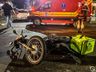 VÍDEO: motociclista fica ferido em acidente no centro de São Miguel do Oeste