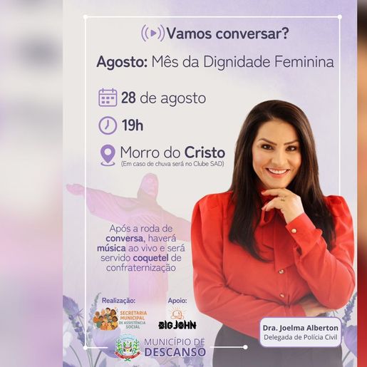 Descanso promove roda de conversa sobre dignidade feminina com delegada 