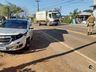 Carro e caminhão de coleta de lixo colidem na Avenida Gustavo Fetter, em Iporã do Oeste