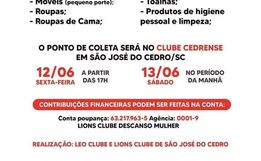 São José do Cedro faz campanha para arrecadação de donativos para as famílias atingidas por tornado