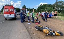 Homem fica gravemente ferido após colisão entre motos na BR-163 