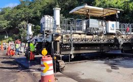 Máquina pavimentadora da BR-163 deve ficar parada por até dez dias; entenda