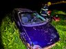 Colisão entre carros seguida de capotamento deixa um ferido na BR-282