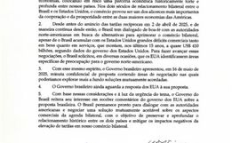 Brasil responde carta enviada por Trump sobre tarifa de 50% nas exportações aos EUA