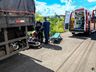 SMO: Homem fica gravemente ferido ao colidir com moto em traseira de caminhão