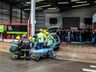 Simulado de evacuação e acidente de trânsito mobiliza Bombeiros e PM; vídeo