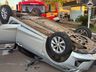 Colisão lateral com capotamento mobiliza bombeiros em SMOeste