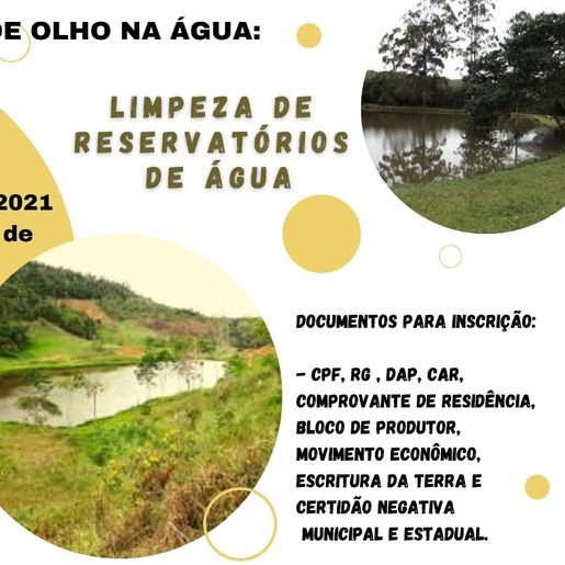 Programa "De olho na Água" deve beneficiar agricultores do interior