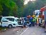 Colisão frontal na BR-282 deixa um morto e um gravemente ferido