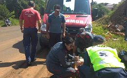 Mulher fica ferida em acidente na BR 163