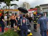 Criança é socorrida pelo SAMU após acidente entre carro e ônibus em SMOeste 