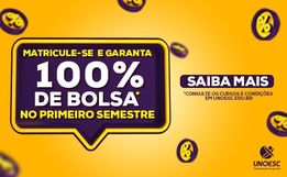 Unoesc oferece Bolsas de Estudo de 100% no 1º semestre para novos matriculados
